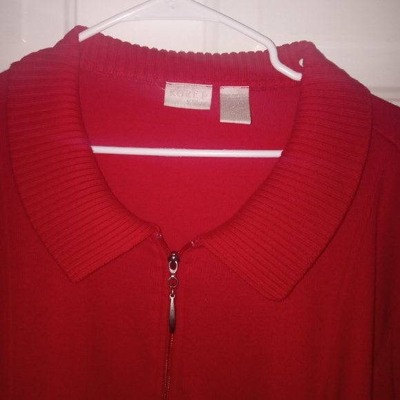 Koret K-Wear Red Zippered Cardigan/Jacket Warm/Thick 2X ♥️ - Picture 3 of 7